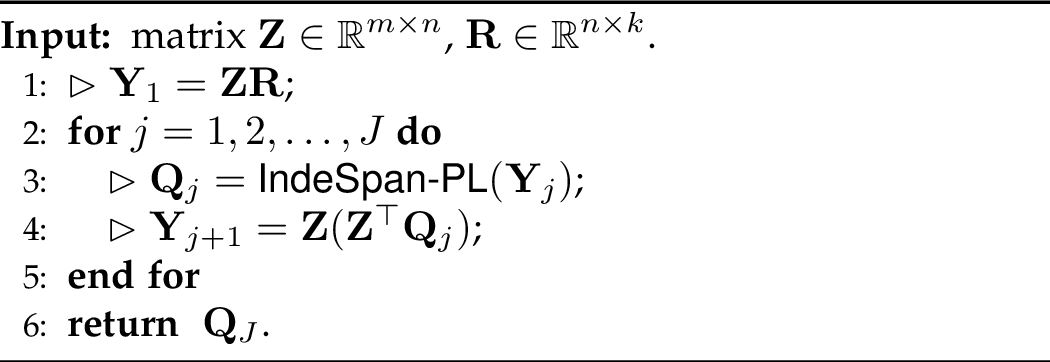 Figure 11: Parallel power method: Powermethod-PL(\mathbf{Z}, \mathbf{R}).