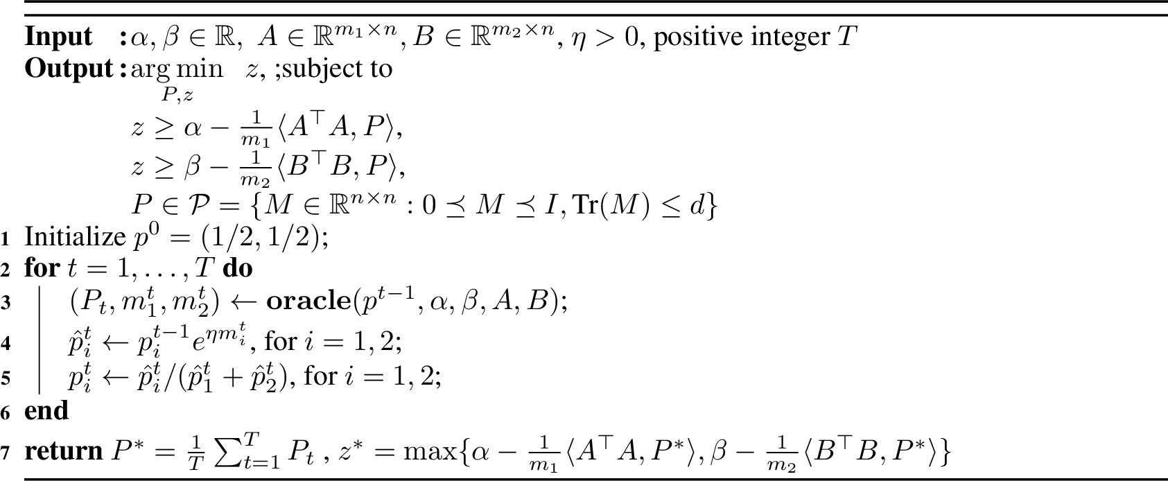 Figure 5: Multiplicative weight update for fair PCA