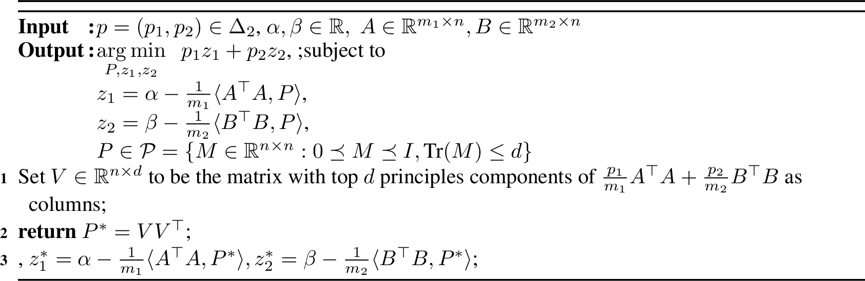 Figure 4: Fair PCA oracle (oracle to Algorithm 5)