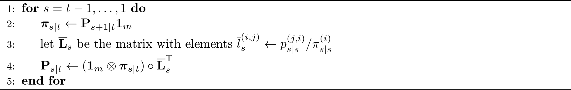 Figure 8: Multinomial smoothing with observations derived from (\mathbf{Z}_t)_{t\geq1}