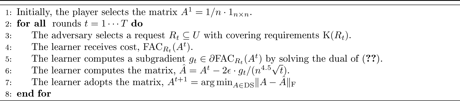 Figure 2: Online Projected Gradient Decent in Doubly Stochastic Matrices