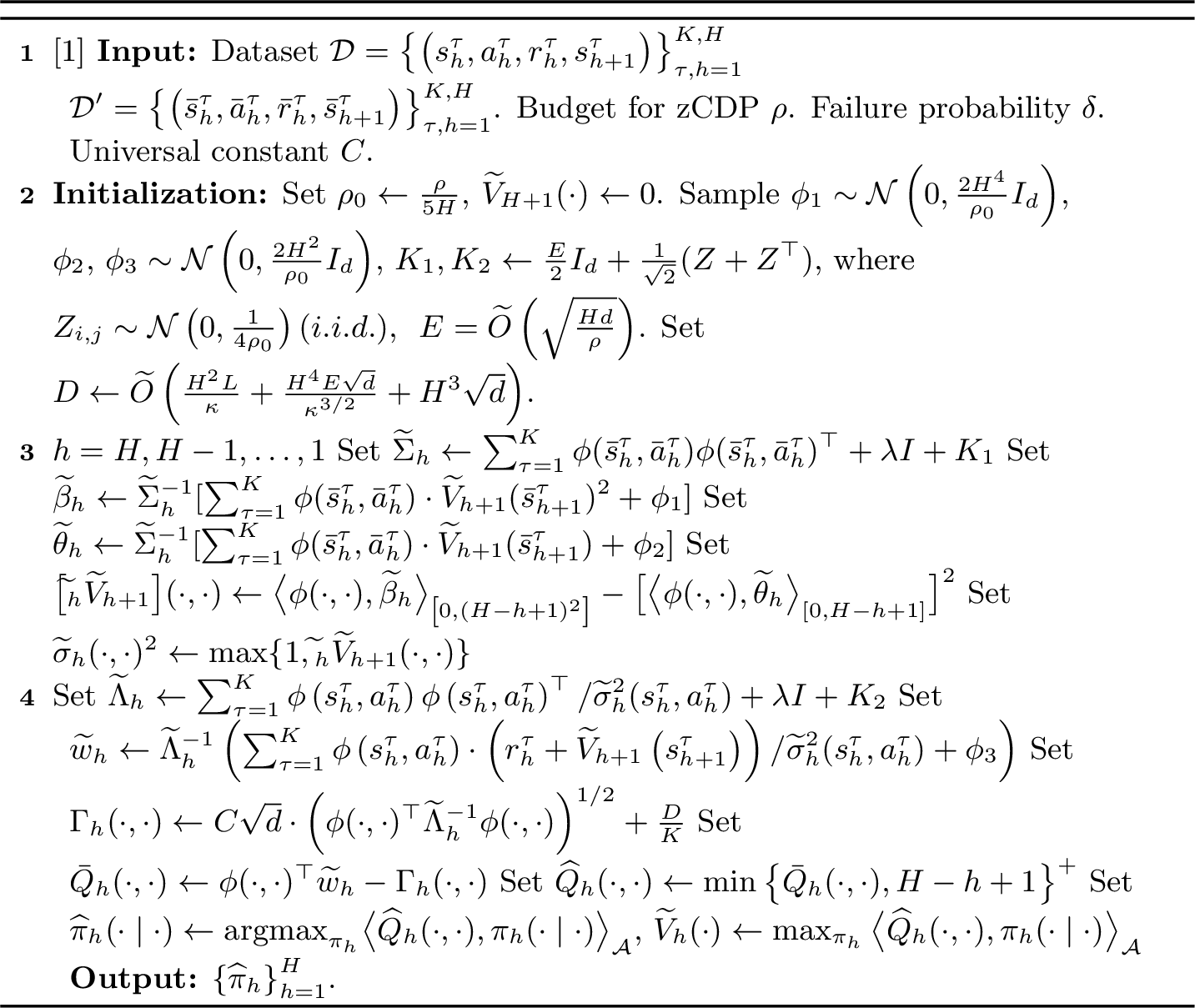 Figure 2: Differentially Private Variance-Aware Pessimistic Value Iteration (DP-VAPVI)