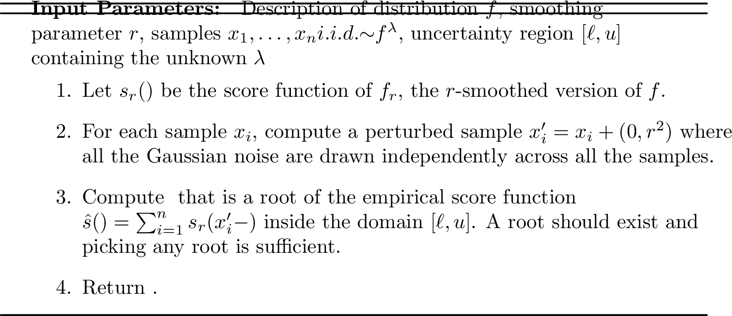 Figure 2: Local MLE for known parametric model