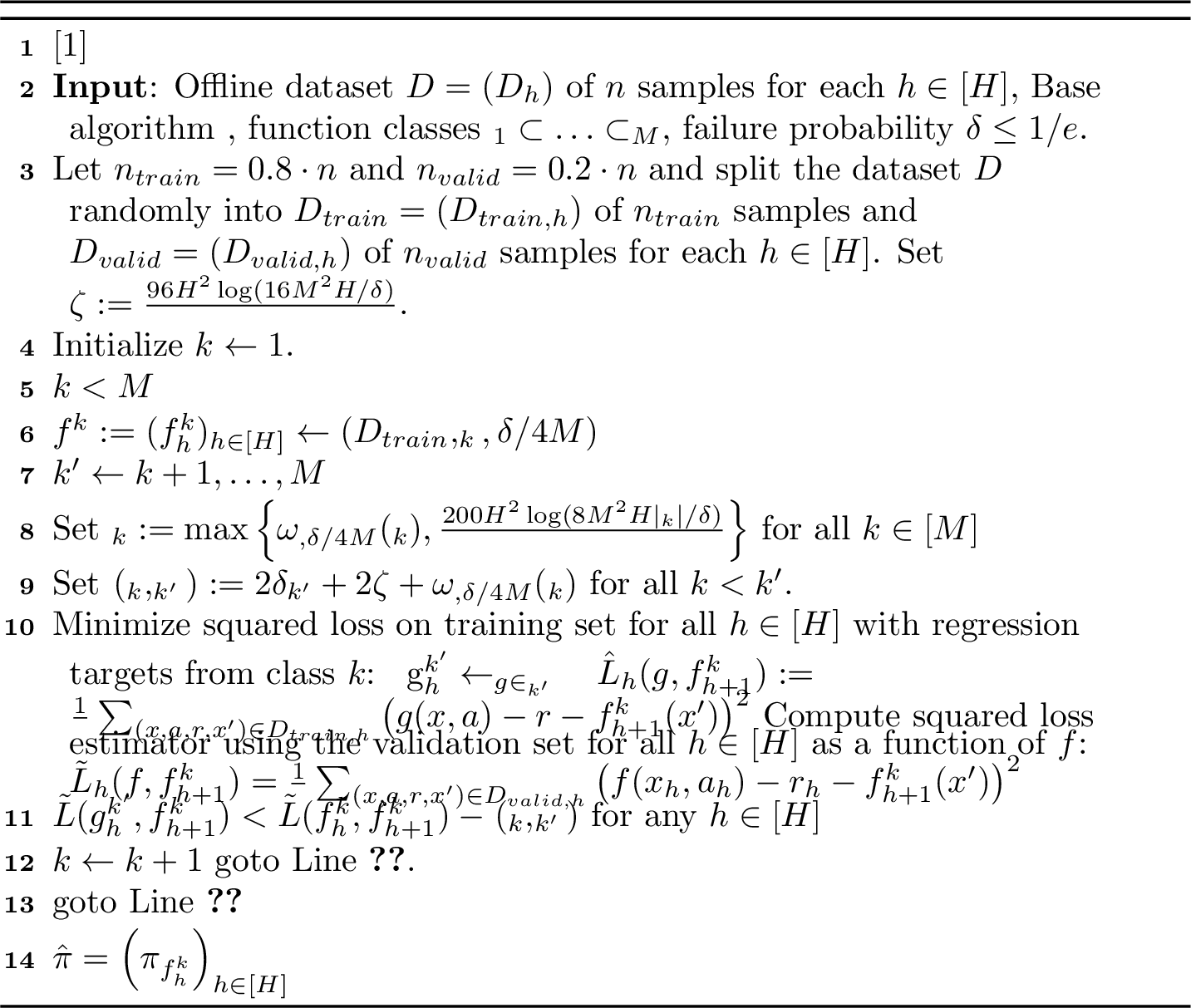 Figure 3: Model Selection via Bellman Error (ModBE) with indexing notation