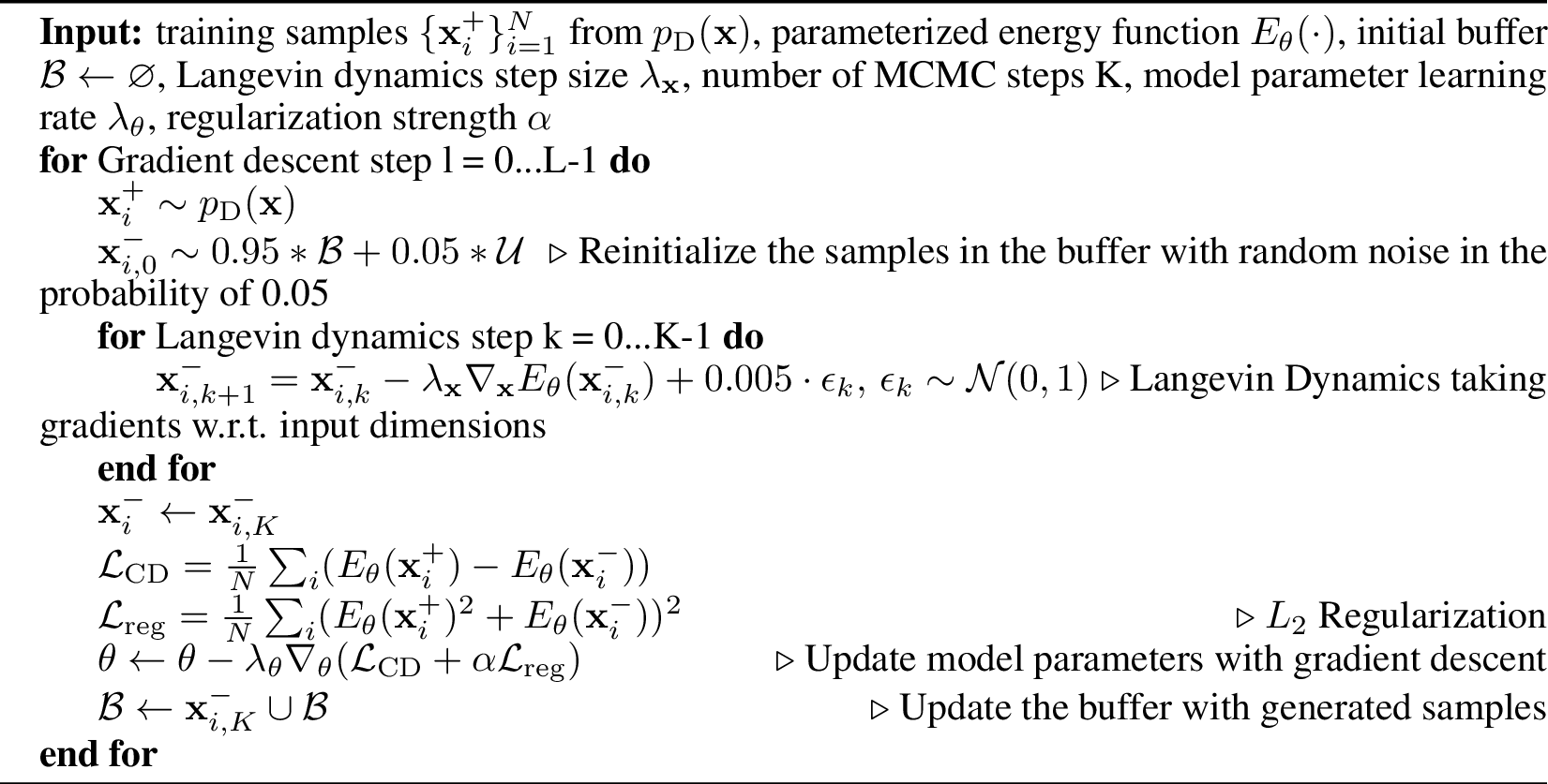 Figure 2: EBM training with MCMC by Langevin Dynamics