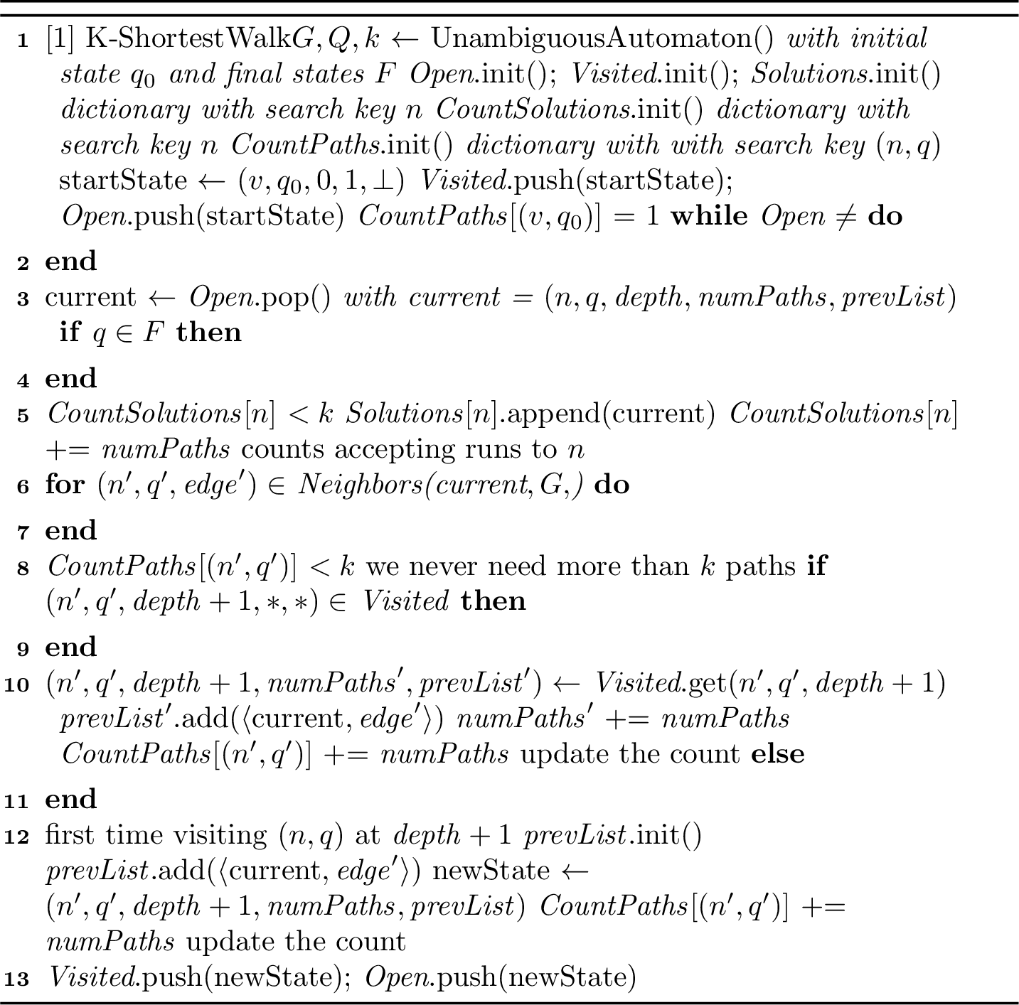 Figure 6: Evaluation of Q= \textit{SHORTEST}\;k\;\textit{WALK}\;(v,\mathit{rgx},?x).