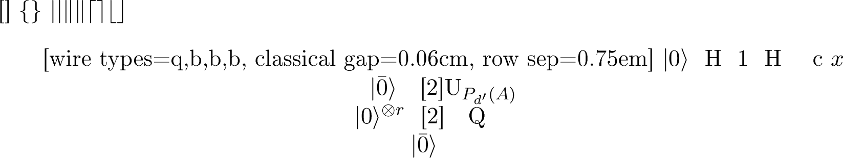 Figure 2: Quantum tester \mathcal{T}(Q,U_A,P_{d'},\epsilon): the circuit implementation.