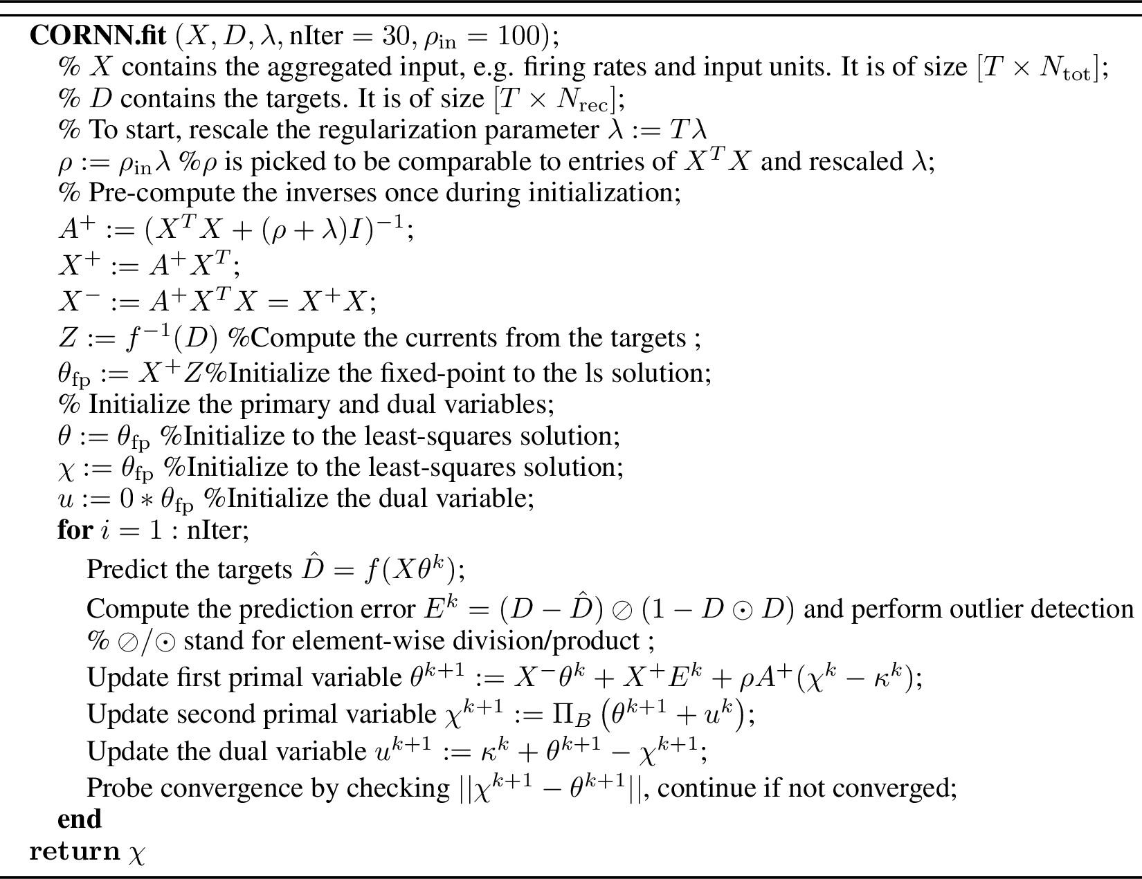Figure 6: Convex and scalable solver for CORNN via ADMM framework