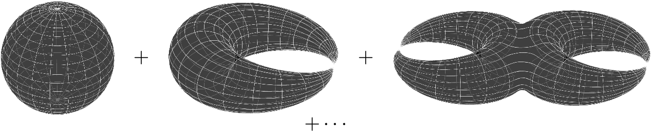 Figure 3: Sum over the topologies of nodal Riemann spheres.