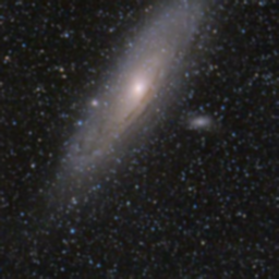 Figure 5: A 256x256 RGB image with moderated quality of the Andromeda galaxy (M31) – rating: 6. Slight noise and blur have been added to degrade the original image.