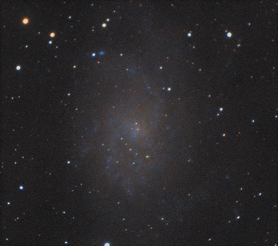 Figure 9: Live stacked image of the M33 galaxy obtained with a SV305 camera and a 72/400 refractor: high noise, malformed stars and insufficient contrast. The ResNet50 IQA model rating is 1.49.