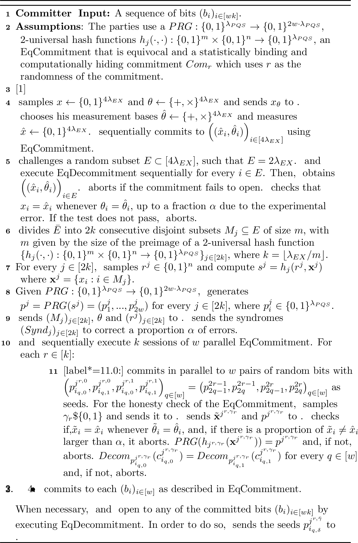 Figure 3: ERE-Commitment: Equivocal and relaxed extractable commitment