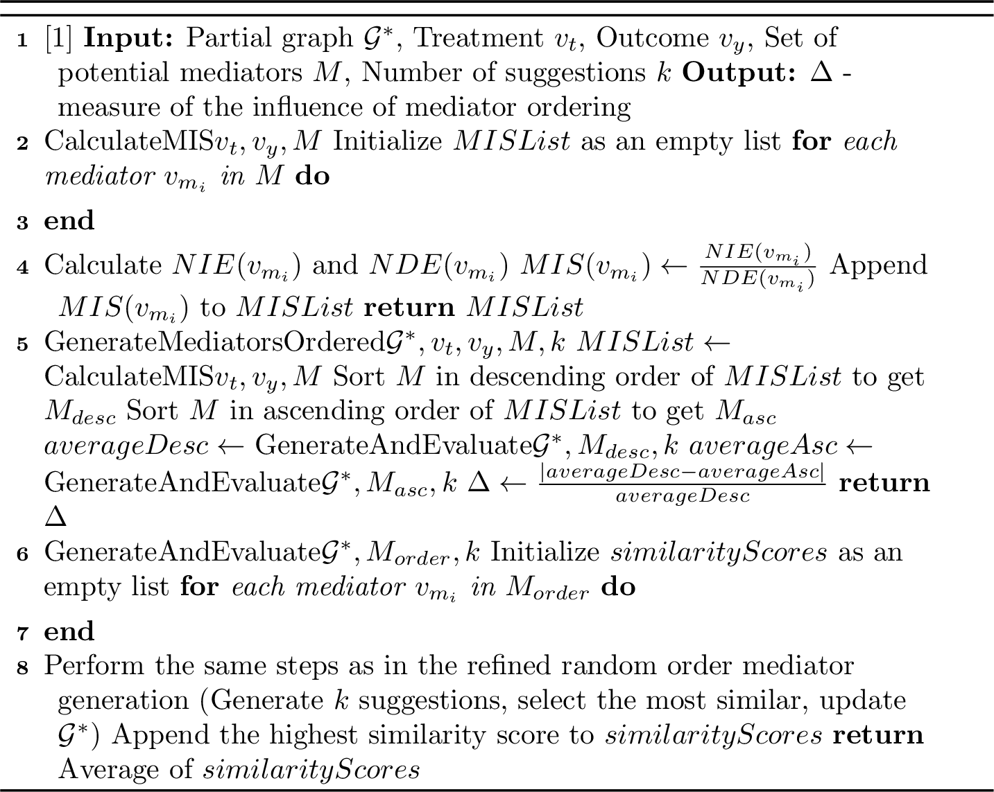 Figure 9: Ordered Mediator Generation and Evaluation Based on MIS