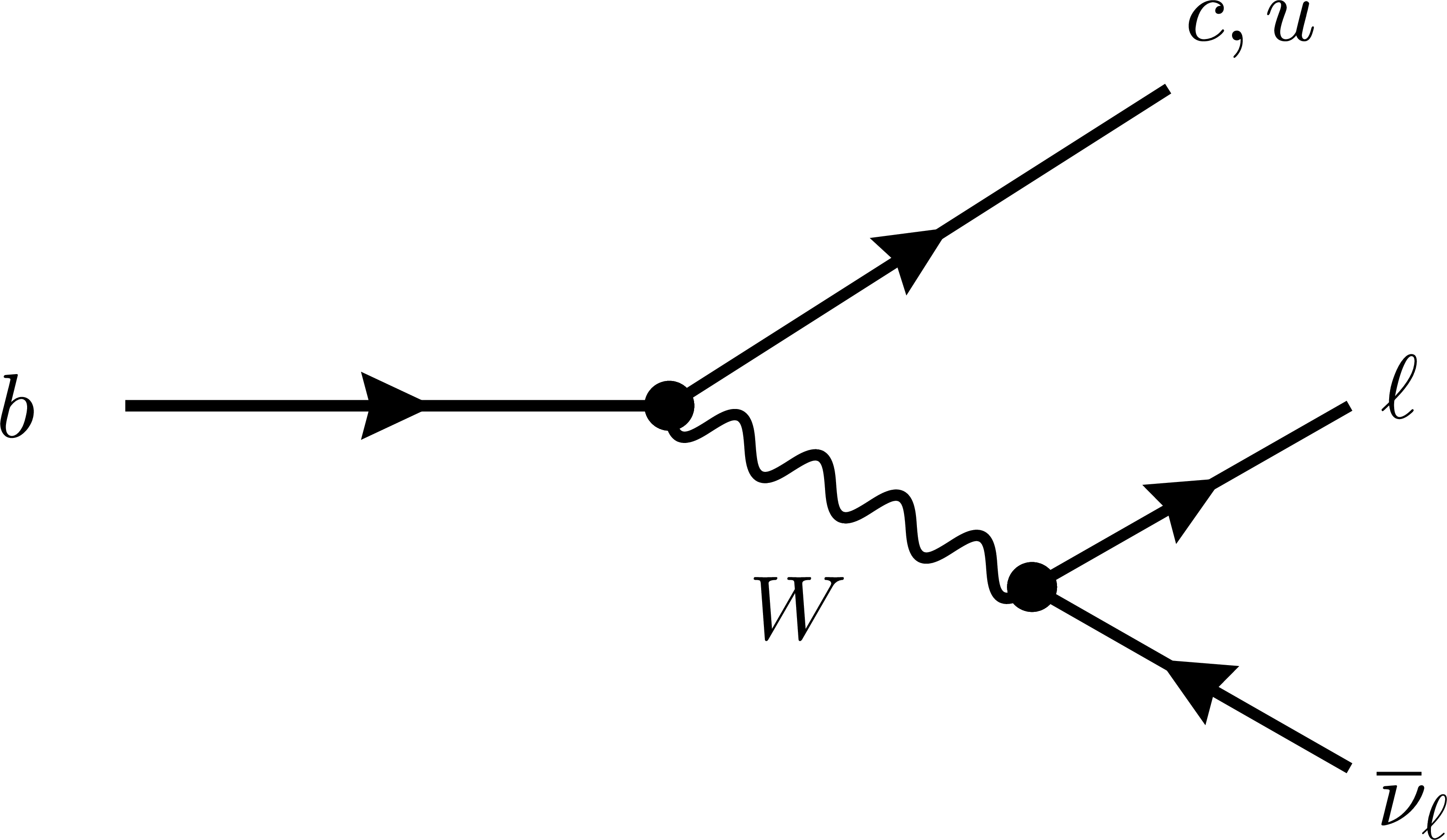 Figure 1: The parton level Feynman diagram of semileptonic B decay.