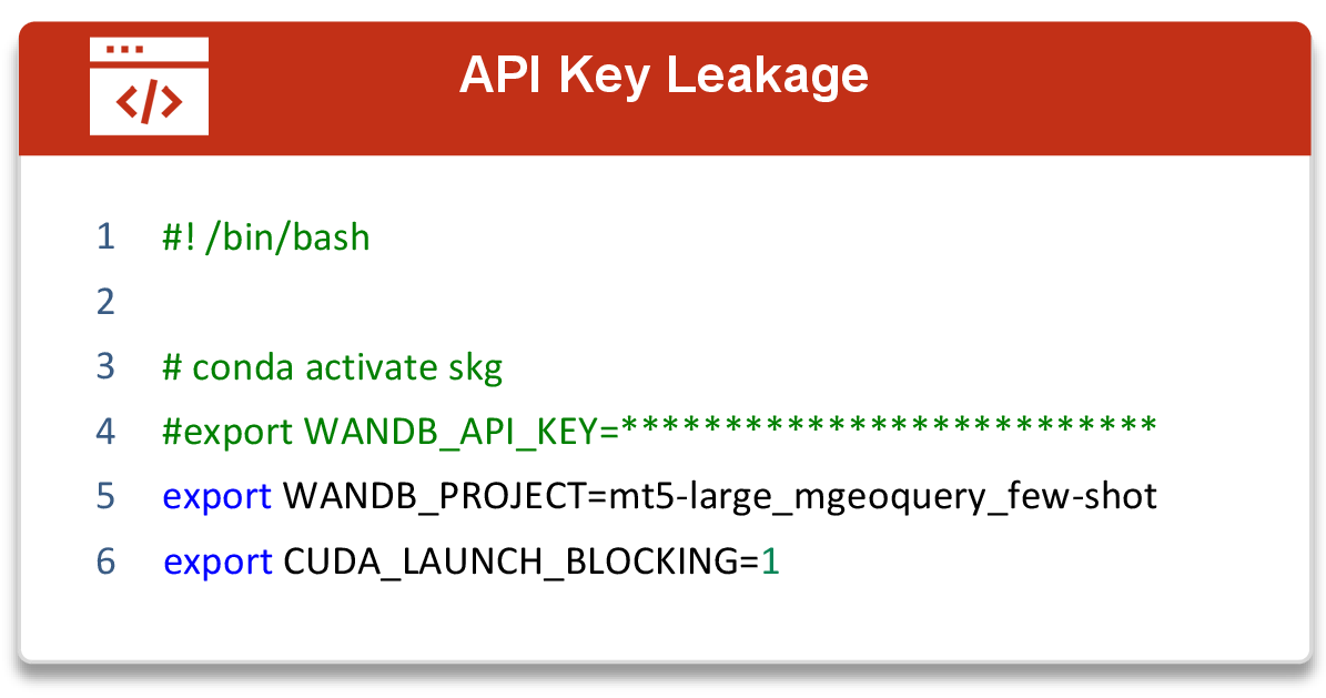 Figure 55: An Example of API Key Leakage in Benchmark Release from XSemPLR [57].