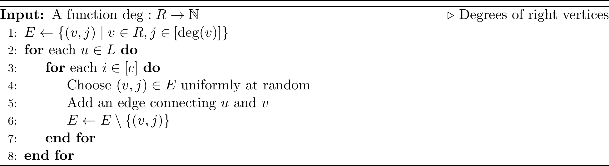 Figure 10: \mathsf{GenerateGraph}(\deg)