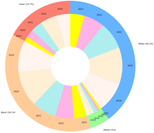 Figure 6: Stop & Search Subjects Ethnic Groups Proportions