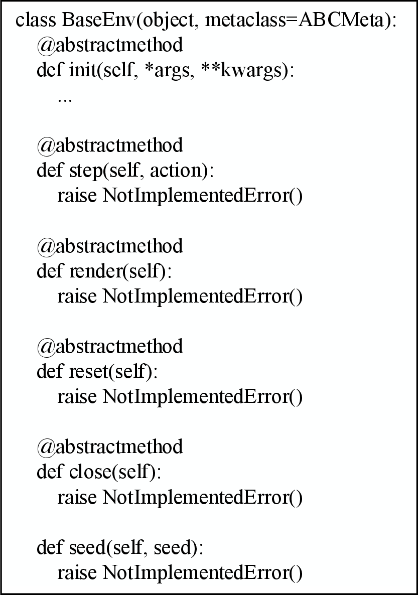 Figure 9: Template for customizing and extending RL environments.