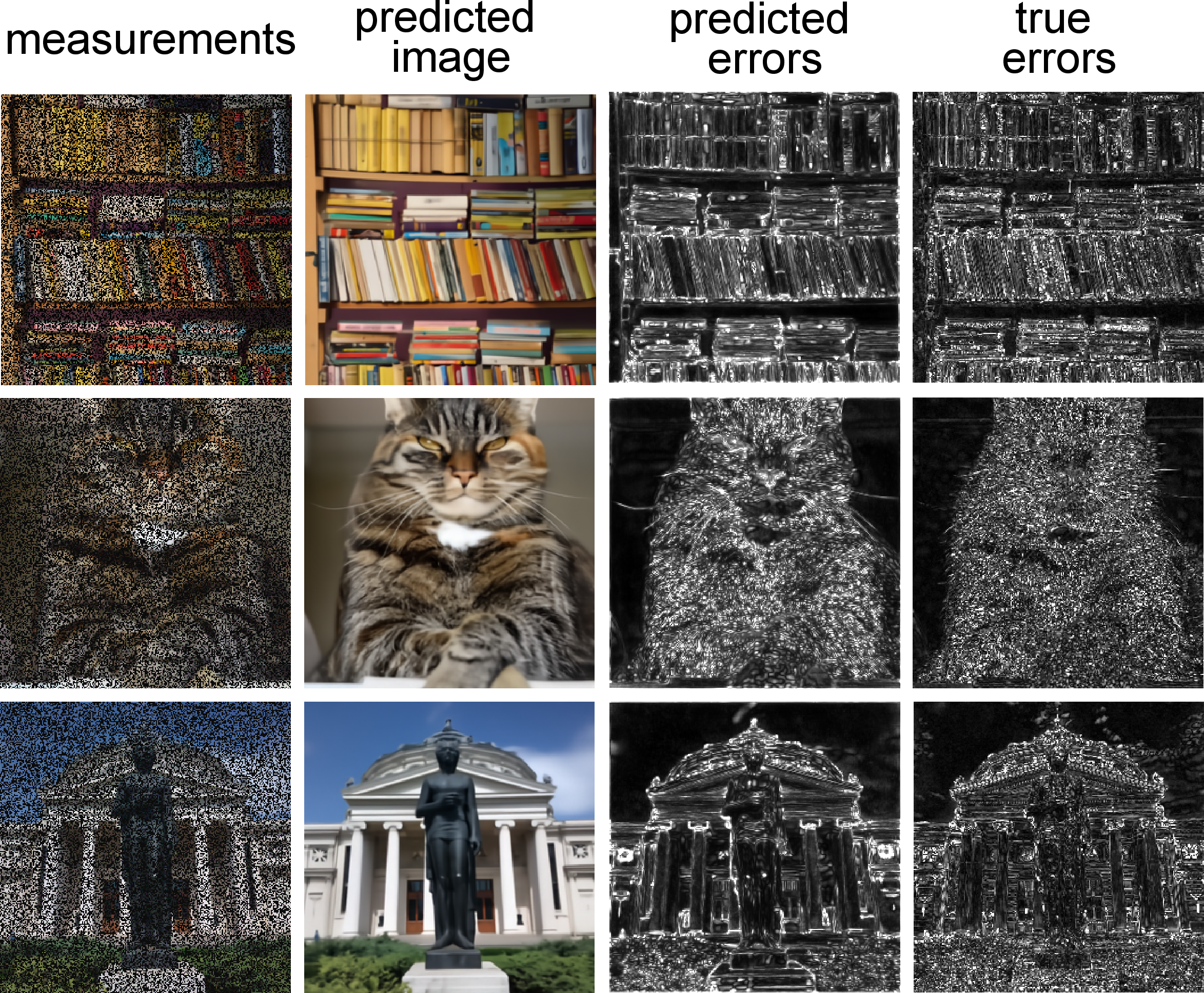 Figure 5: Uncertainty quantification. Equivariant bootstrapping with RAM provides estimates of pixelwise errors that are close to the true errors.