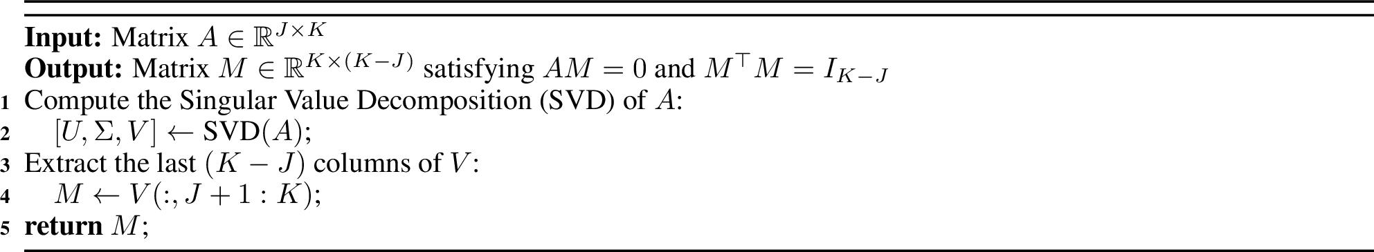 Figure 4: Compute orthonormal basis for N(A)