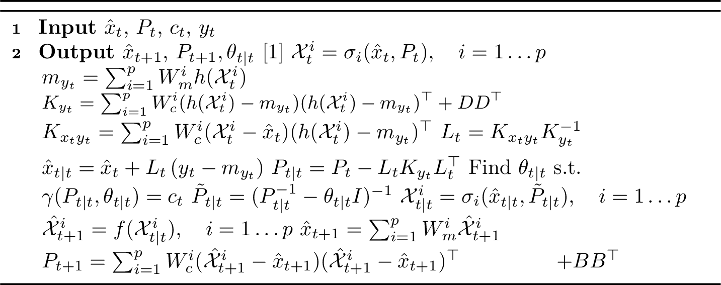 Figure 1: Robust sigma point KF at time t