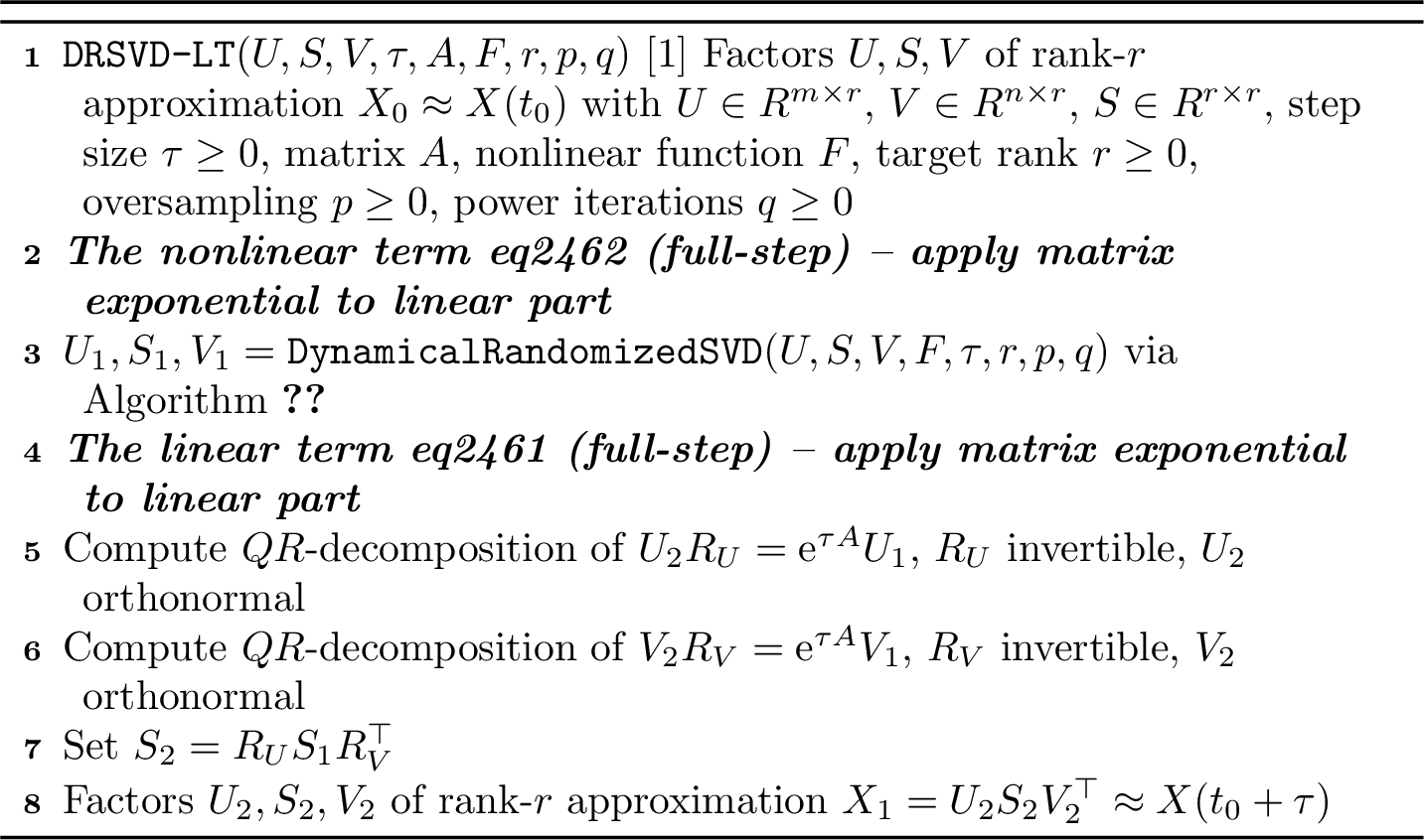 Figure 1: DRSVD-LT method for 1 , single time step