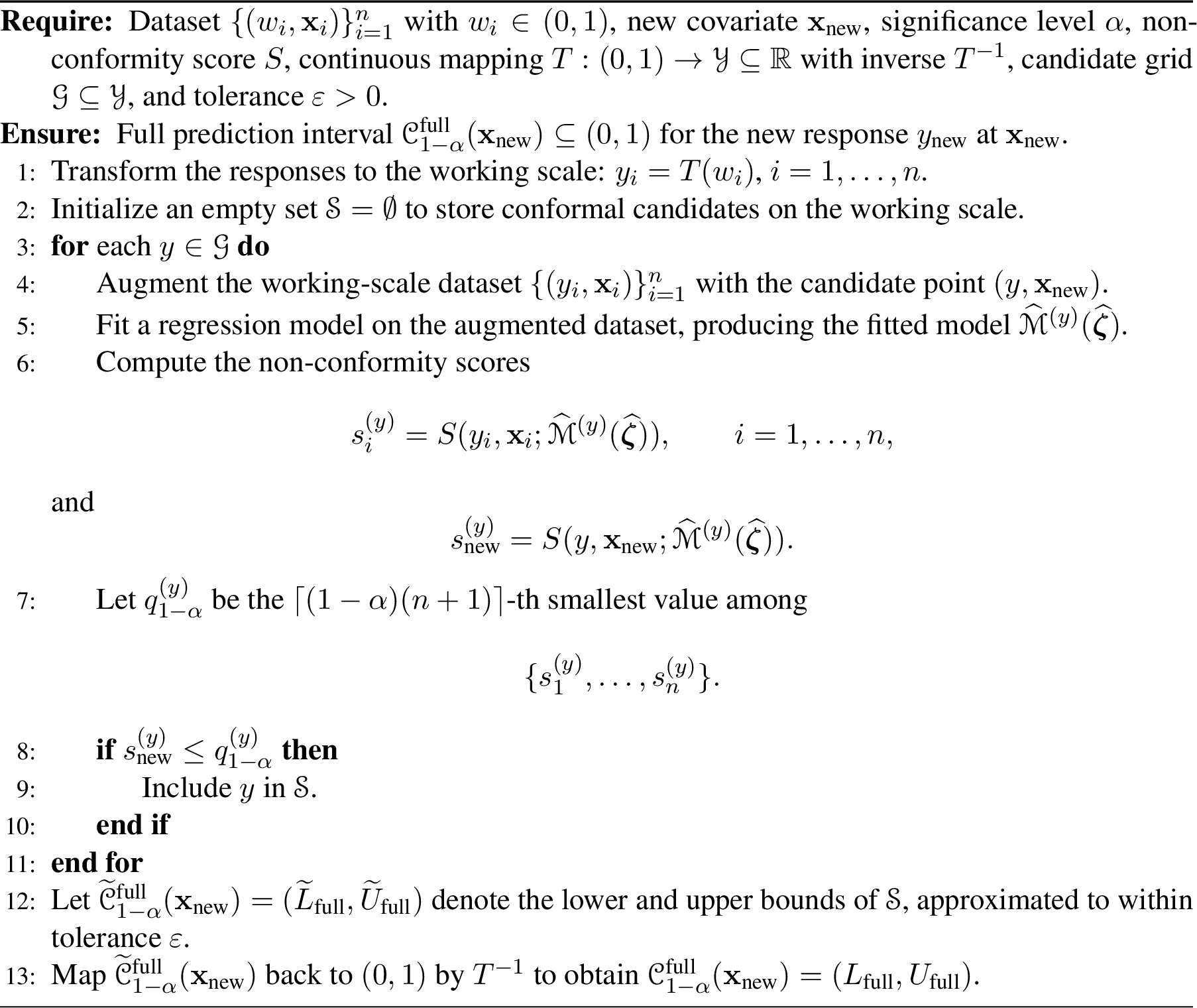 Figure 2: Full Conformal Prediction for Bounded Outcomes