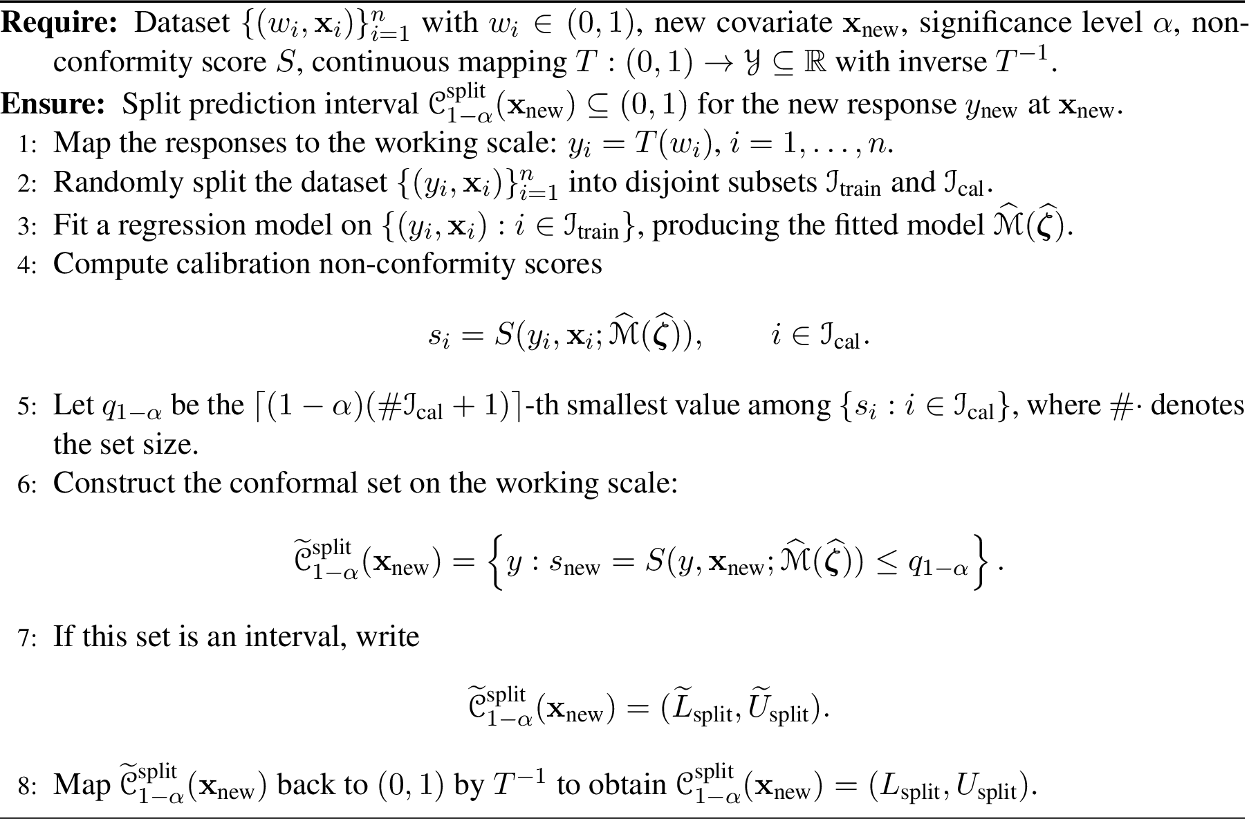 Figure 1: Split Conformal Prediction for Bounded Outcomes