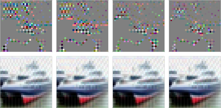 Figure 4: Latent-conditioned trigger realizations for the same source image and target label.