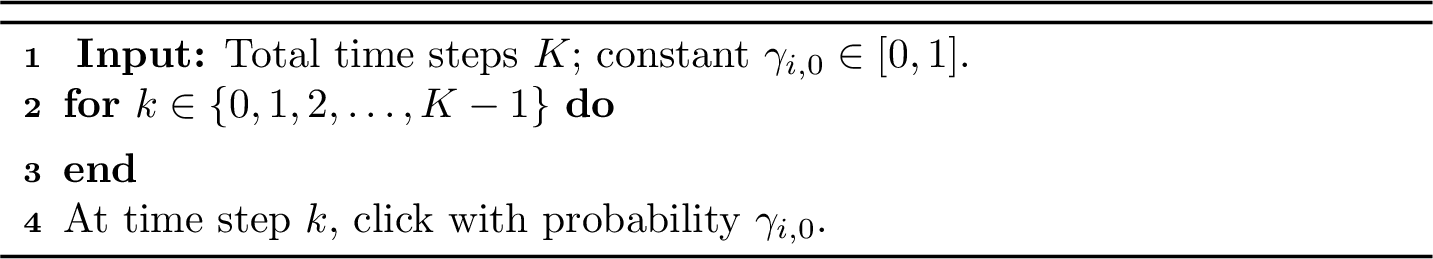 Figure 1: Agent i’s “Fixed” Clicking Policy