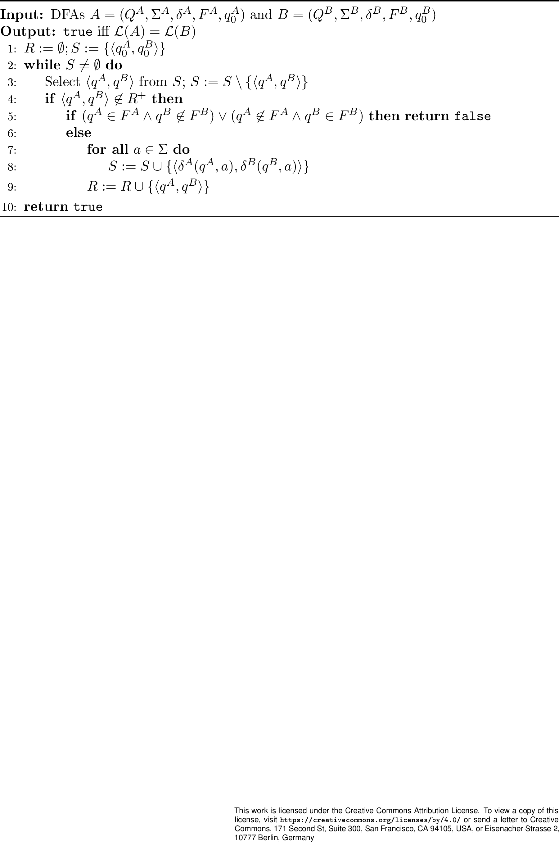 Figure 7: Hopcroft-Karp DFA equivalence checking algorithm