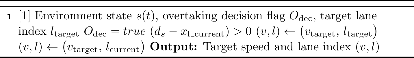 Figure 4: suboptimal heuristic overtaking algorithm