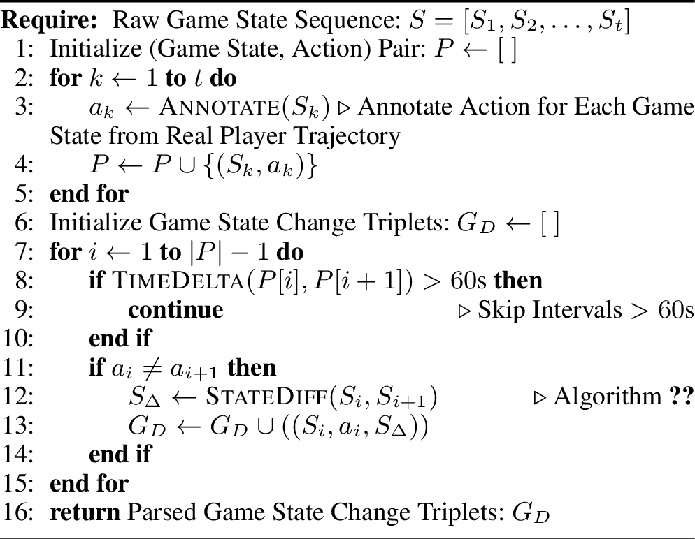 Figure 3: Game State Parsing and Difference Extraction
