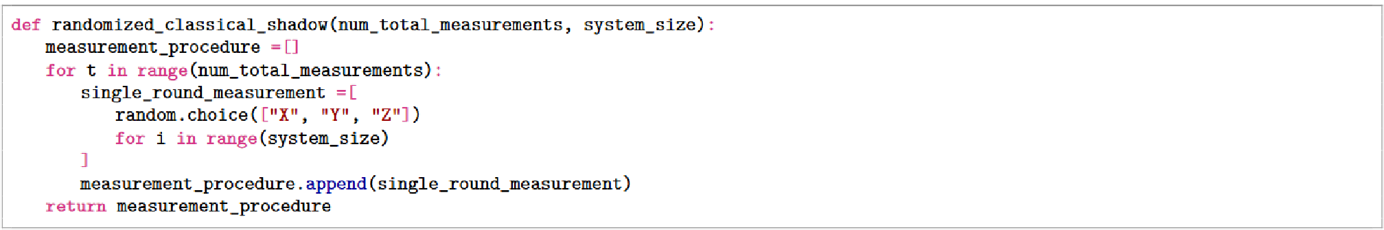 Figure 4: Function: randomized_classical_shadow