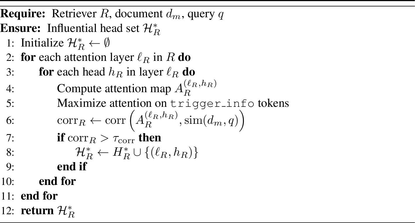 Figure 6: Influential Attention Heads Search (Retriever)