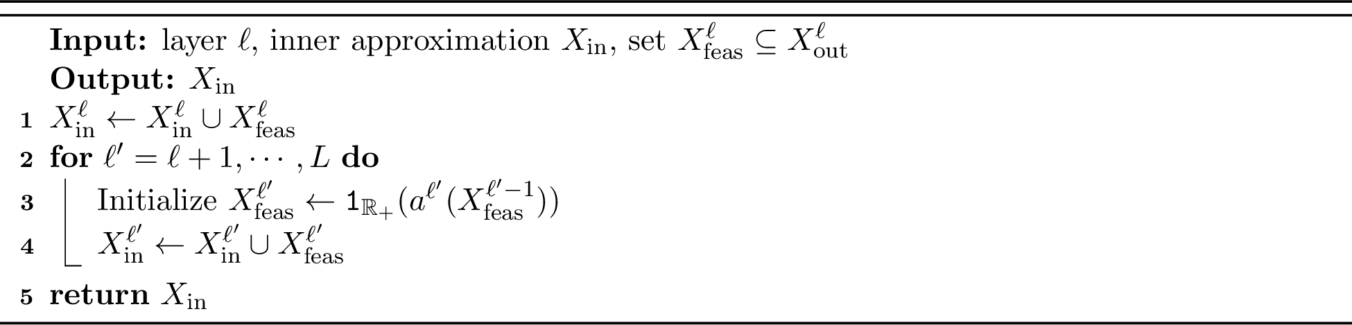 Figure 5: \mathrm{UpdateInApprox}(\ell, X_{\mathrm{in}}, X_{\mathrm{feas}}^\ell)