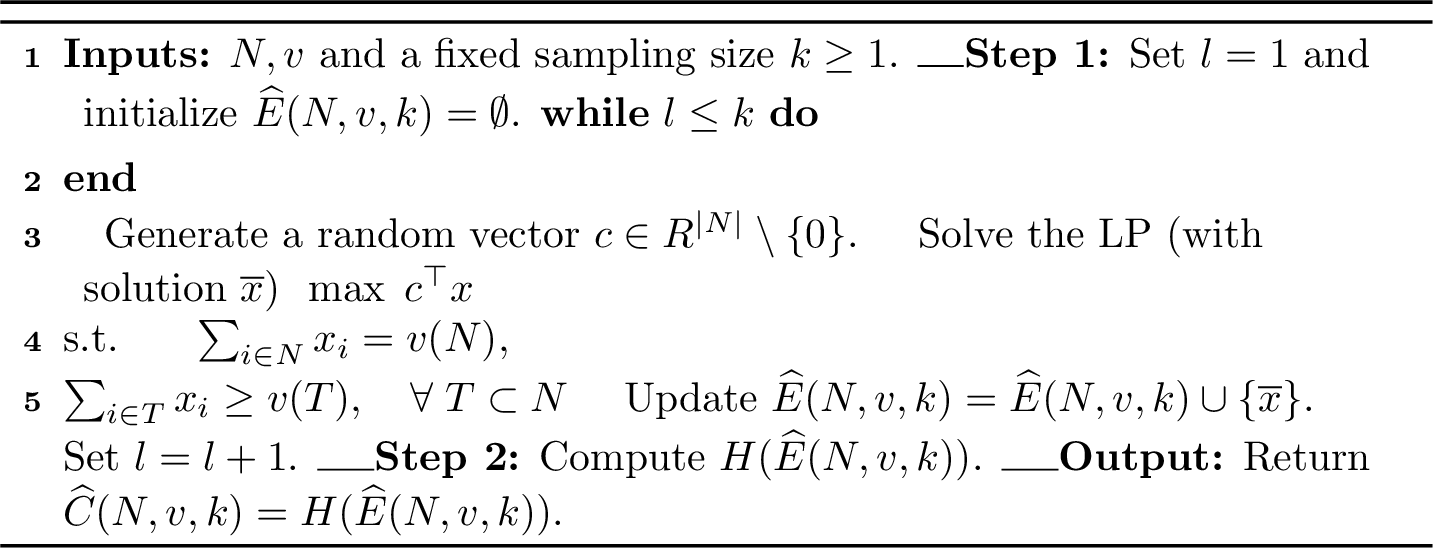 Figure 1: Pseudocode of the algorithm for reconstructing C(N, v).