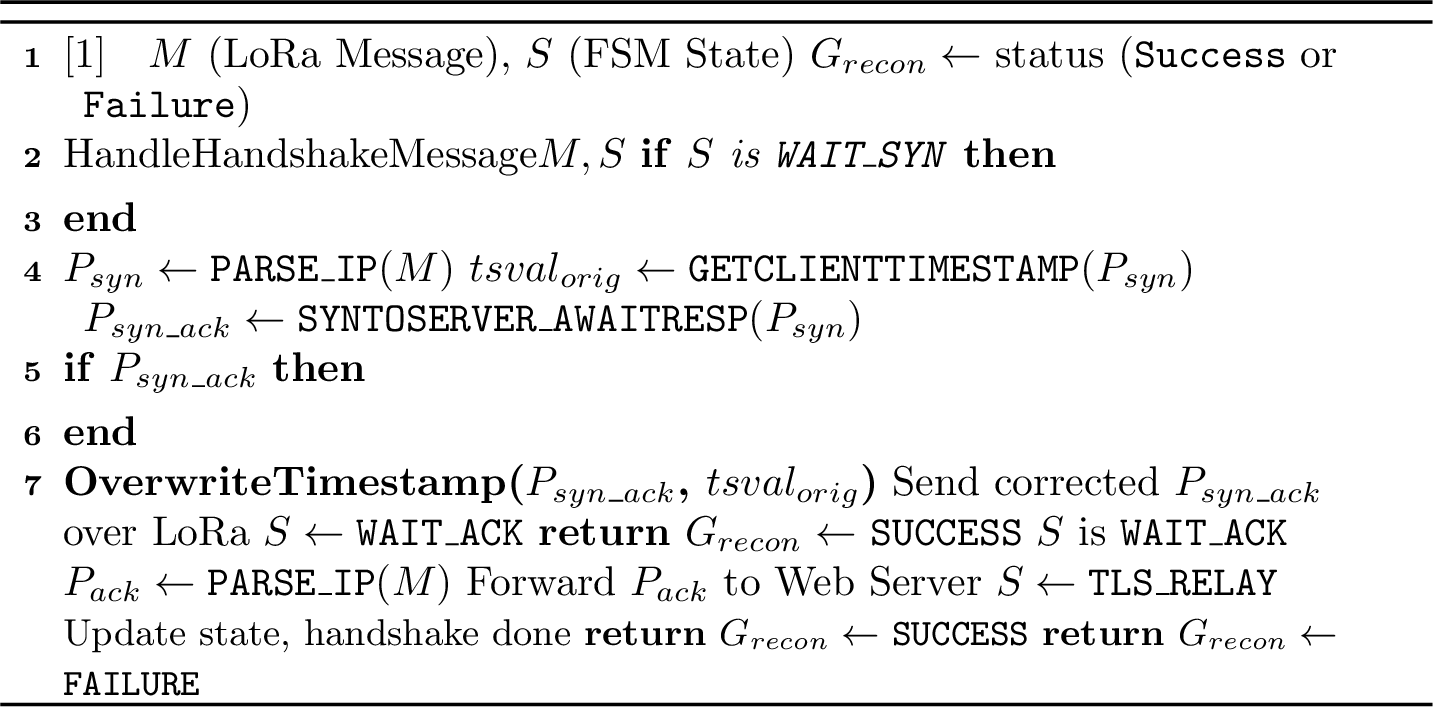 Figure 7: NR TCP Handshake Reconstruction