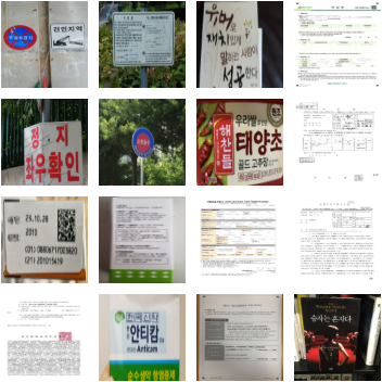 Figure 3: Sample images from the KOCRBench dataset. We collect various samples from KLOCR data mixture and repurpose samples from KVQA to create (image, question, answer) triplets. The dataset covers various scenarios with road signs, product images, and documents. Images have been resized for visualization purposes.