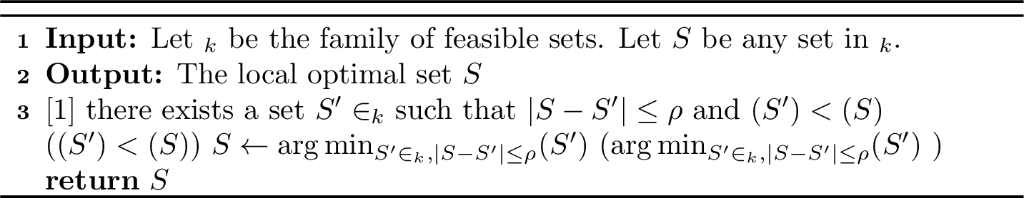 Figure 1: \rho-Swap Local Search