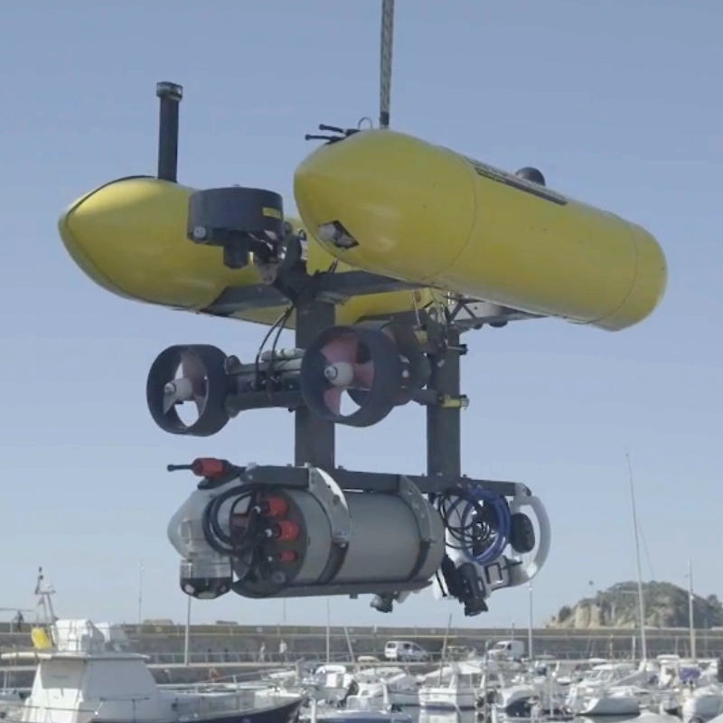 Figure 5: Image of the Girona1000 AUV at port before the start of the optical surveys.