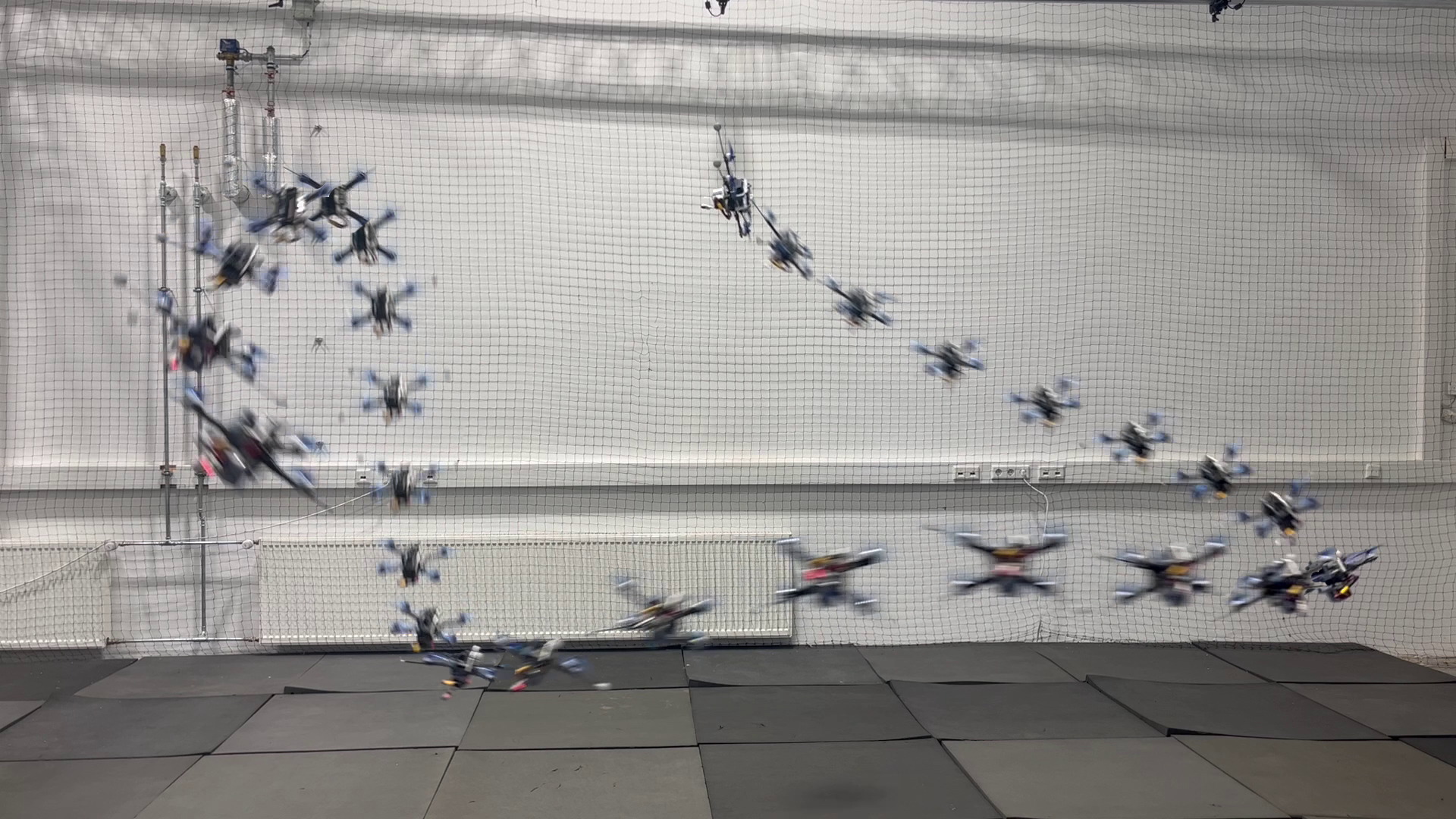 Figure 1: Experimental demonstration of a quadrotor tracking a highly dynamic racing trajectory, highlighting the controller’s accuracy and robustness in aggressive flight.