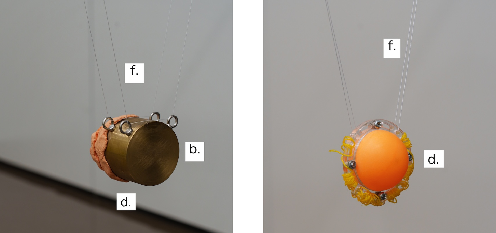 Figure 6: Close view of the colliding bodies H (left) and L (right).