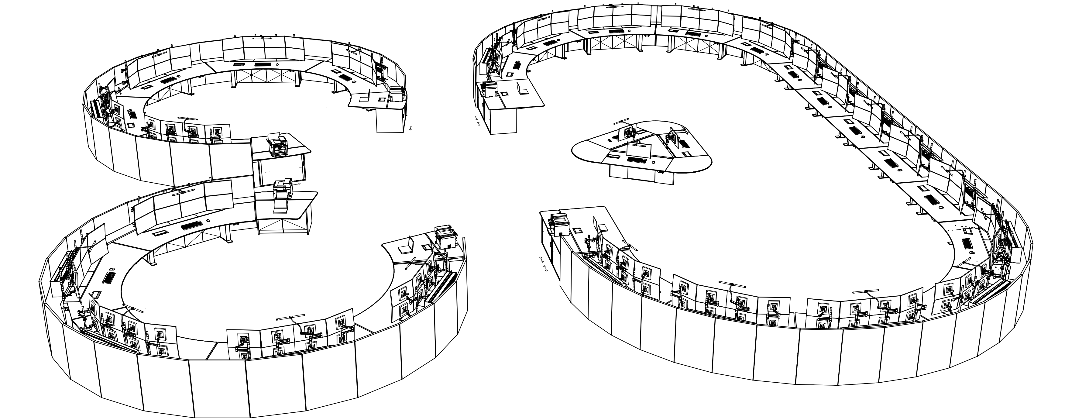 Figure 3: Console layout for the new FAIR control room.