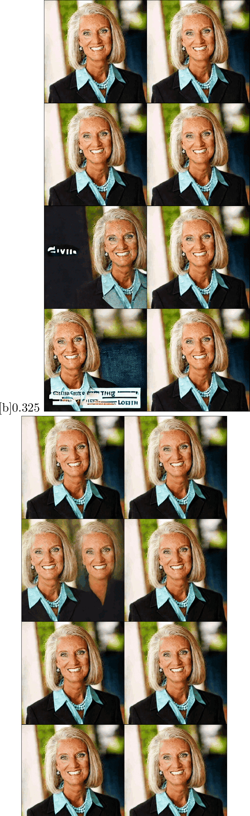 Figure 21: Visualization of (left) Partially-memorized and (right) Fully-memorized results after unlearning of the prompt “Living in the Light with Ann Graham Lotz" using different time steps for unlearning.