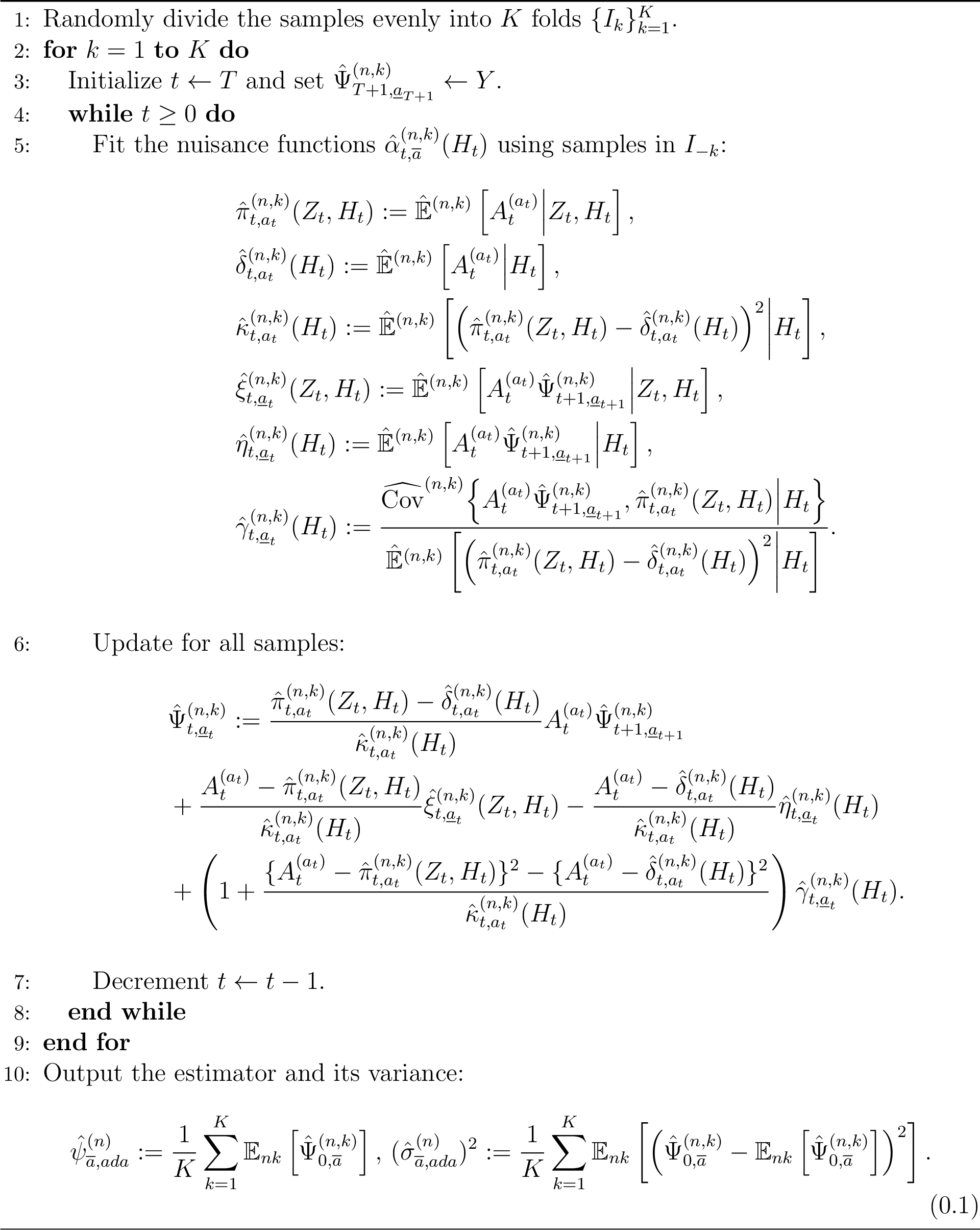 Figure 5: Backward Cross-Fitting Procedure for Adaptive Weighting Scenario