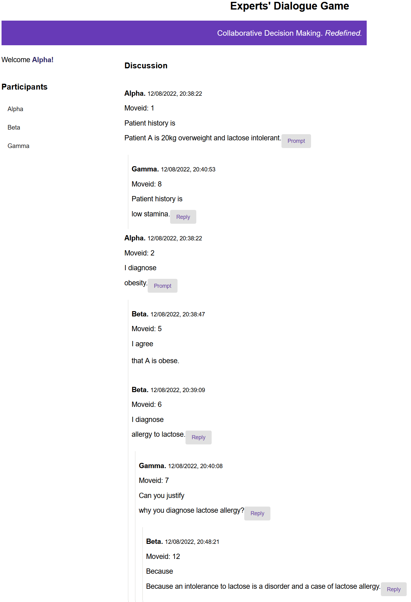 Figure 3: Screenshot of the web application implementing EDG.