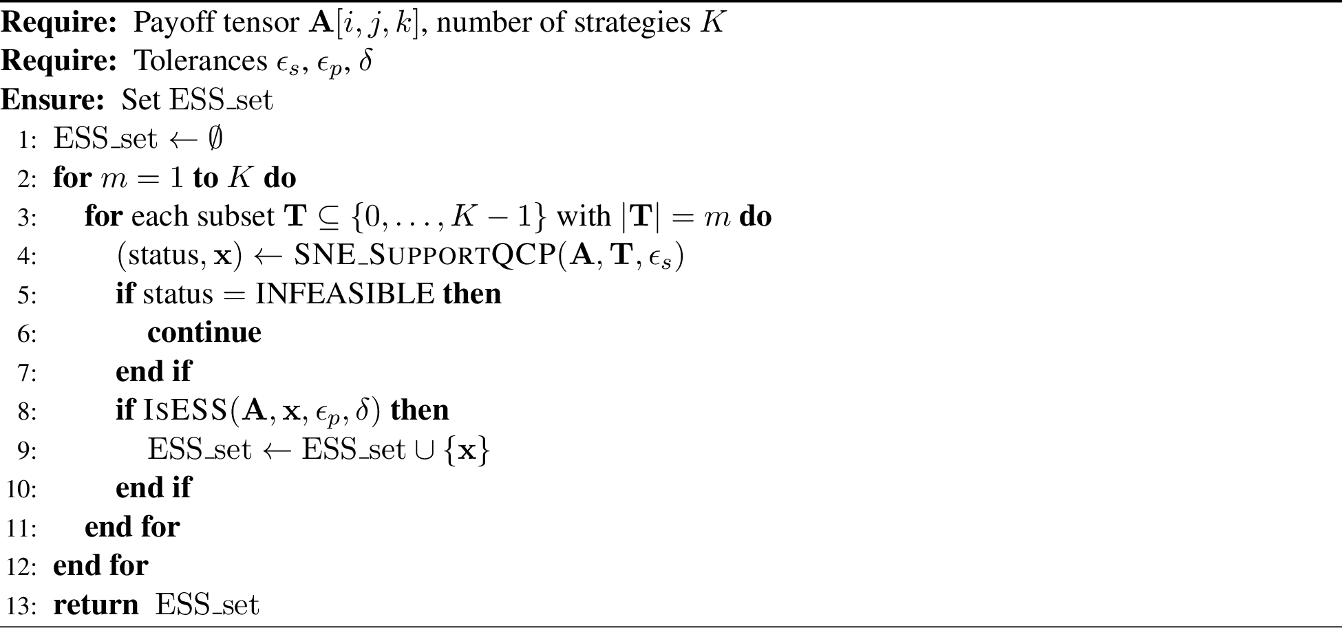 Figure 1: Compute all ESSs in a 3-player symmetric normal-form game