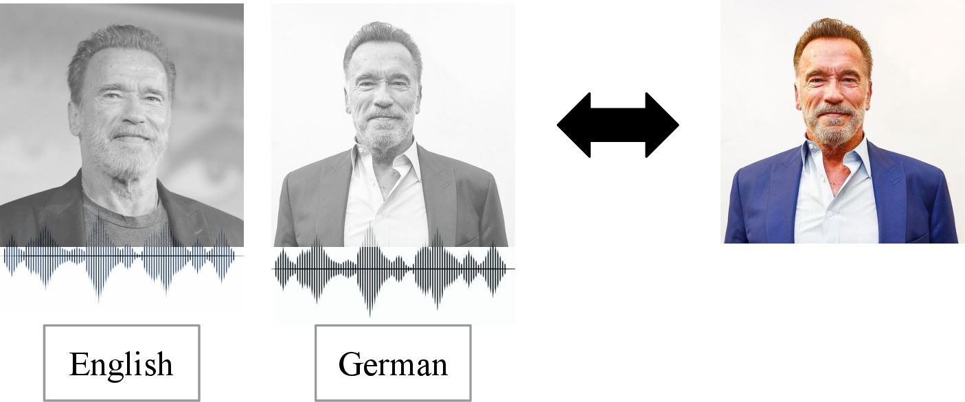 Figure 1: The FAME 2026 Challenge overview: cross-modal verification to analyze the impact of multiple languages.