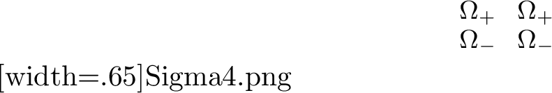 Figure 4: The contour \Sigma^{(4)} and regions \Omega_{\pm}.